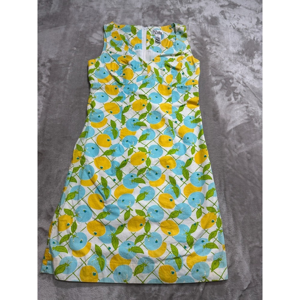 Lilly Pulitzer Womens Dress Size 6 Multicolor Floral Sleeveless Lemons Lined EUC